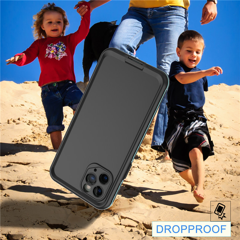 Vandtæt mobiltelefon tilbehør vandtæt taske til nedsænket taske til iphone 11 pro (blå) med solid farve bagcover