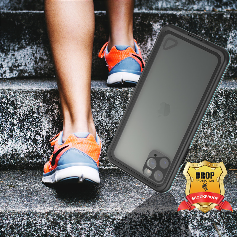 Den bedste vandtætte iphone 11 pro max cas iphone case subject subisible iphone case (blå) med gennemsigtig bagside