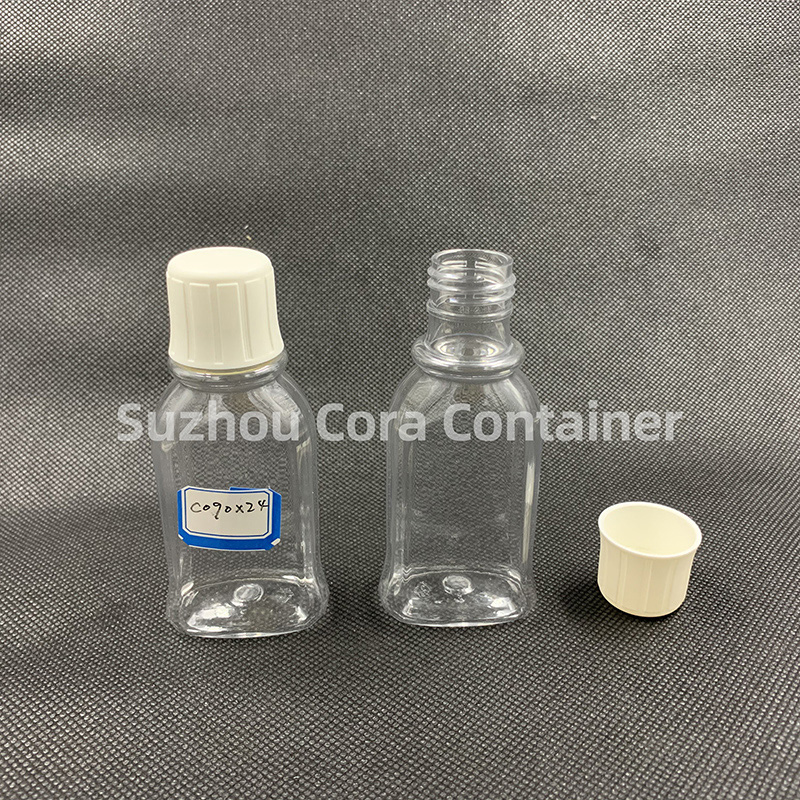 90ml Neck Size 24mm Pet Plastic Cosmetic Bottle with Screawing Cap