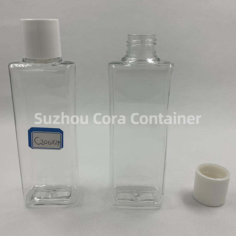 200ml Neck Size 24mm Pet Plastic Cosmetic Bottle with Screawing Cap