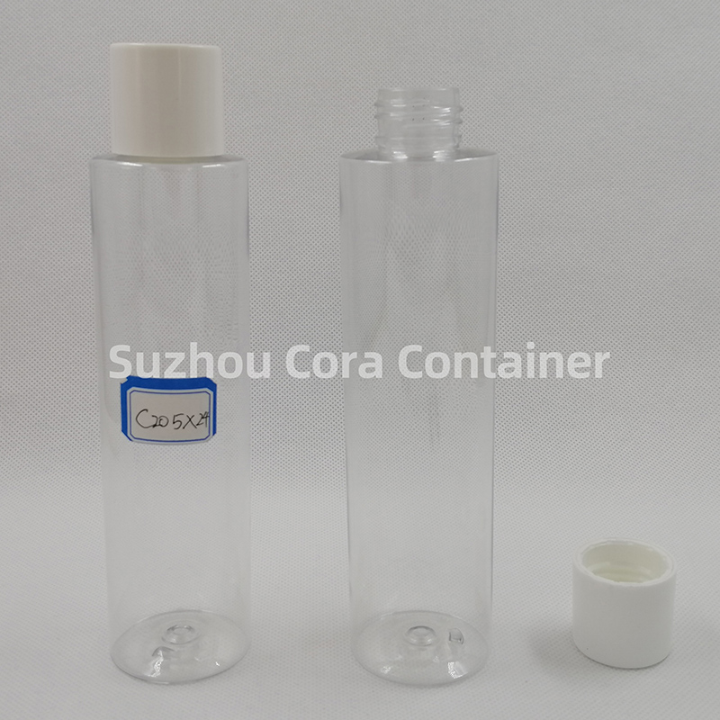 205ml Neck Size 24mm Pet Plastic Cosmetic Bottle with Screawing Cap