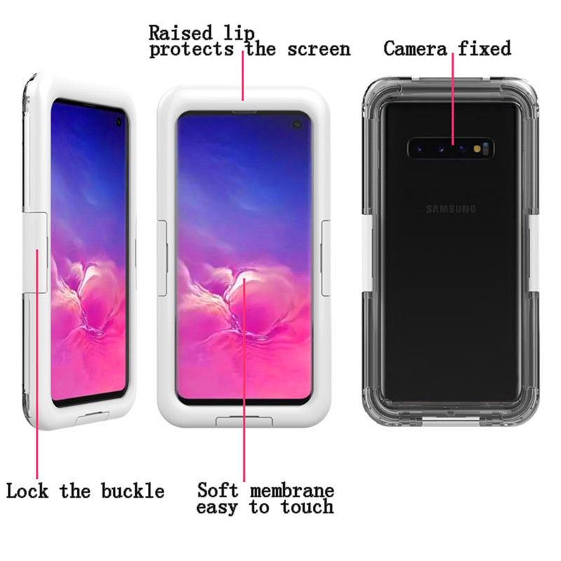 Telefon sager med vand i dem telefon vand beskytter liv sag til Samsung S10 (hvid)