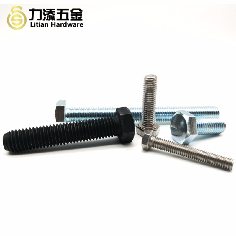 Forzinket kulstofstål og rustfrit stål hexskruer i forskellige størrelser