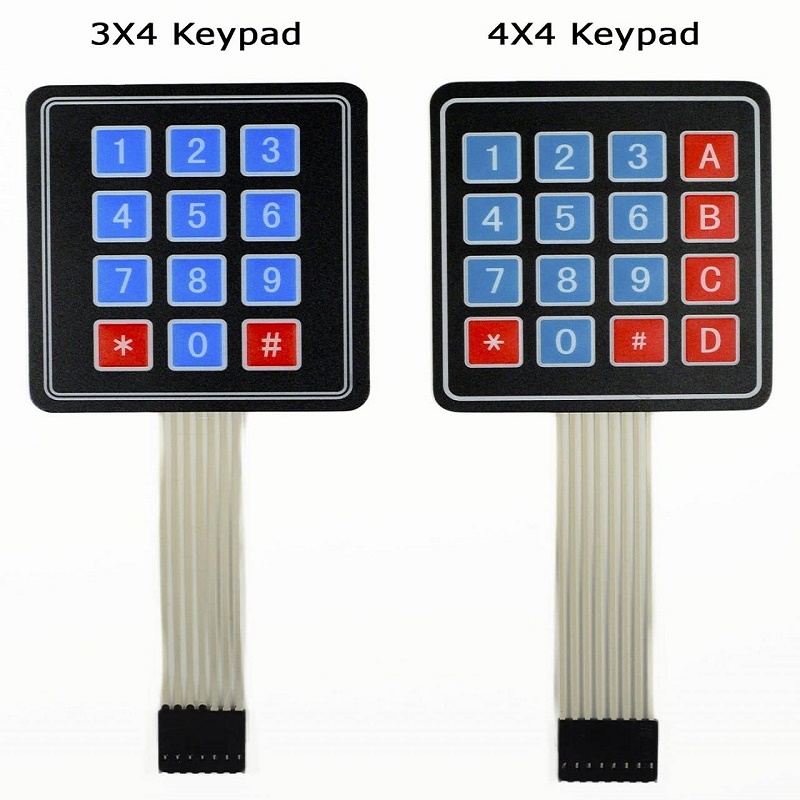Brugerdefineret smart elektronik 3x4 Matrix Array Membran switch tastatur 12 nøgle 4 * 3 4X3 tastatur 3 * 4