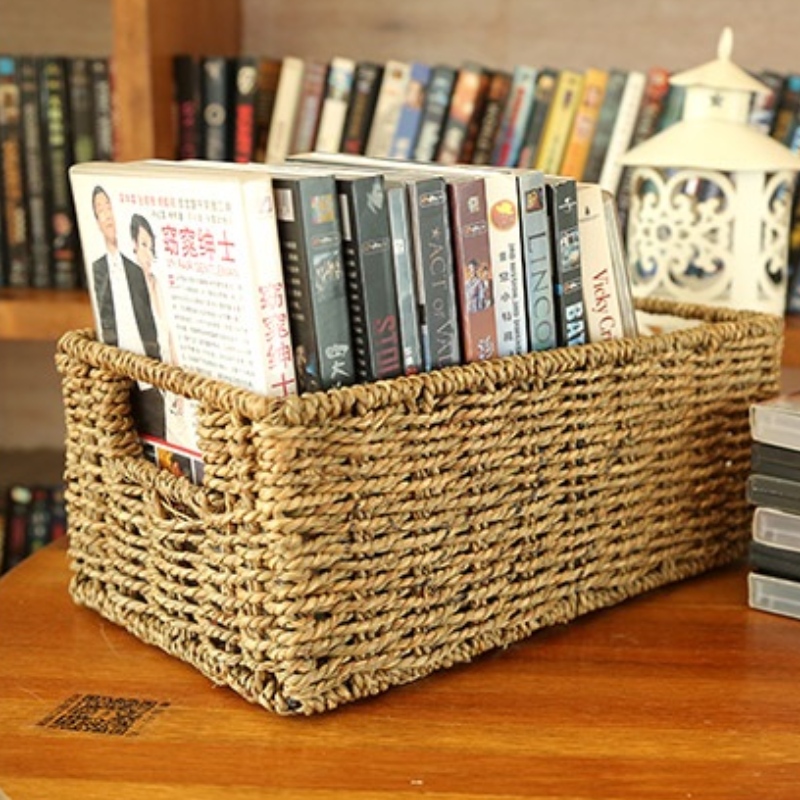 Seagrass soveværelse opbevaringskurv med foret