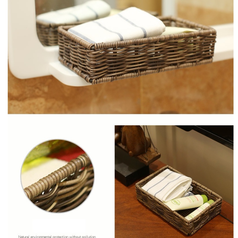 Vandtæt Rattan badeværelse opbevaringskurv