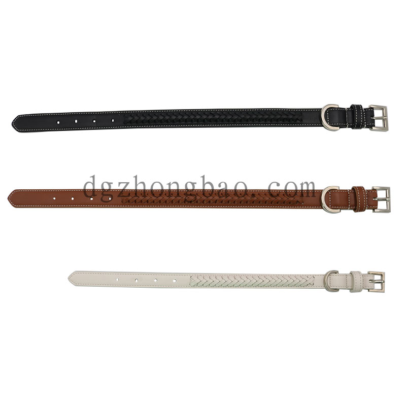 Flettet læderkrave til hunde