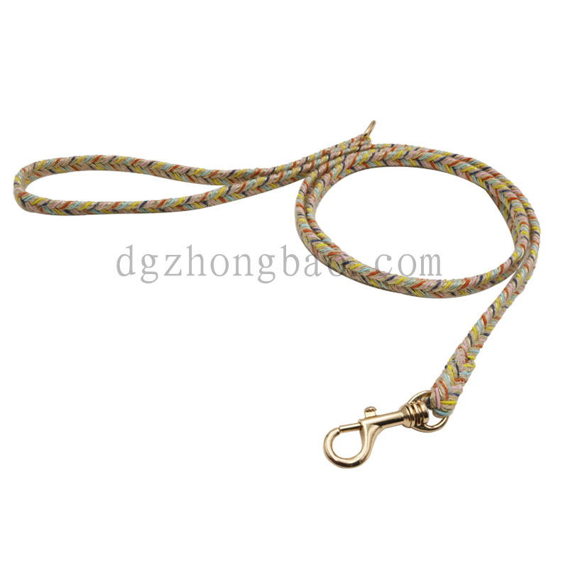 Farverigt flettet kæledyrsnor