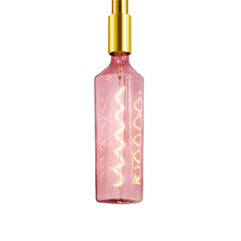 Whisky pink mode populære flasker form restaurant spiralglødelampe