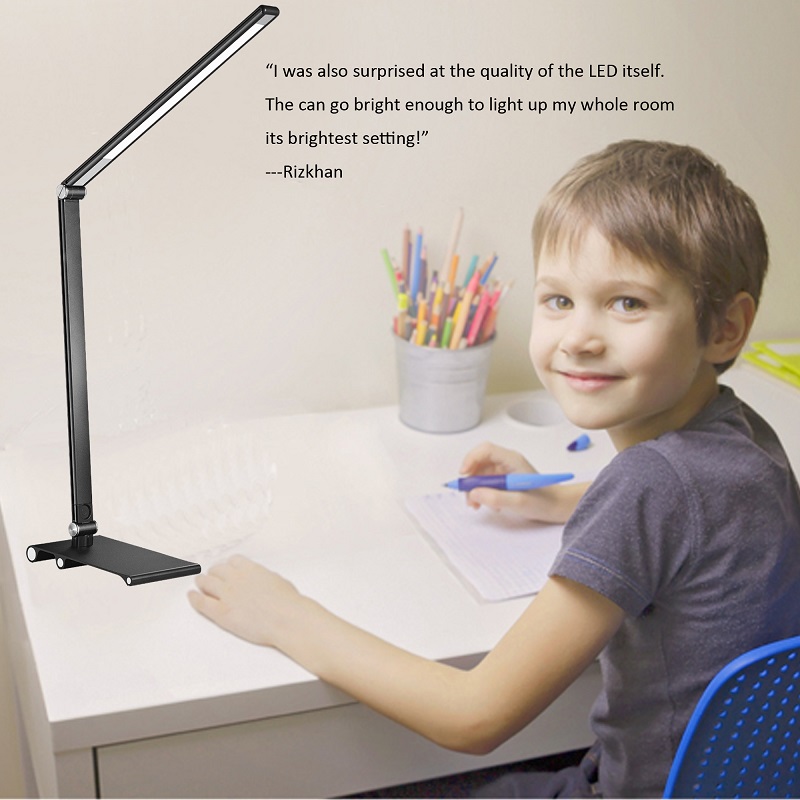 129ts Desk Lamp for studie Dimmable- ledede bordlampe,Touch Dimmer, Farveskift Base Night