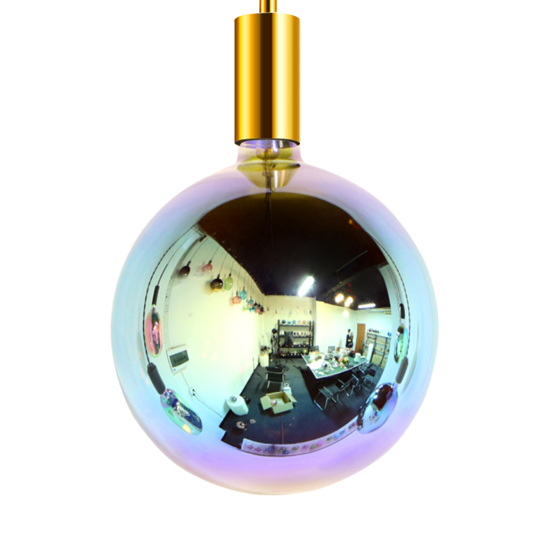 G200 4W Syv farverige dekorationer med indendørs eller udendørs spiralglødelampe