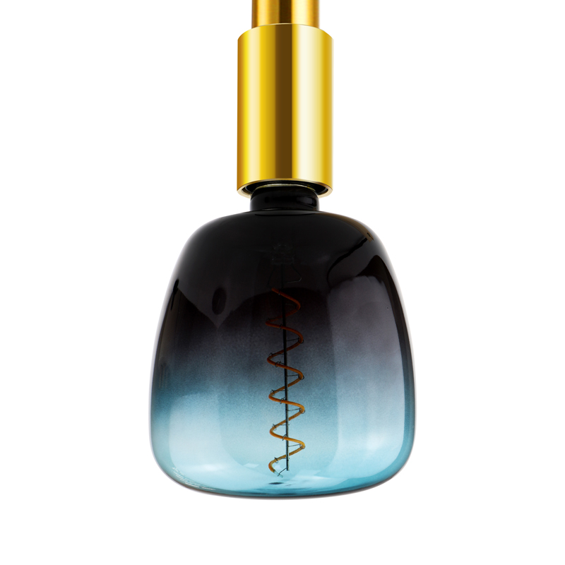 Stor Spiral Gradient blå flerfarvet 140mm med glødelampe