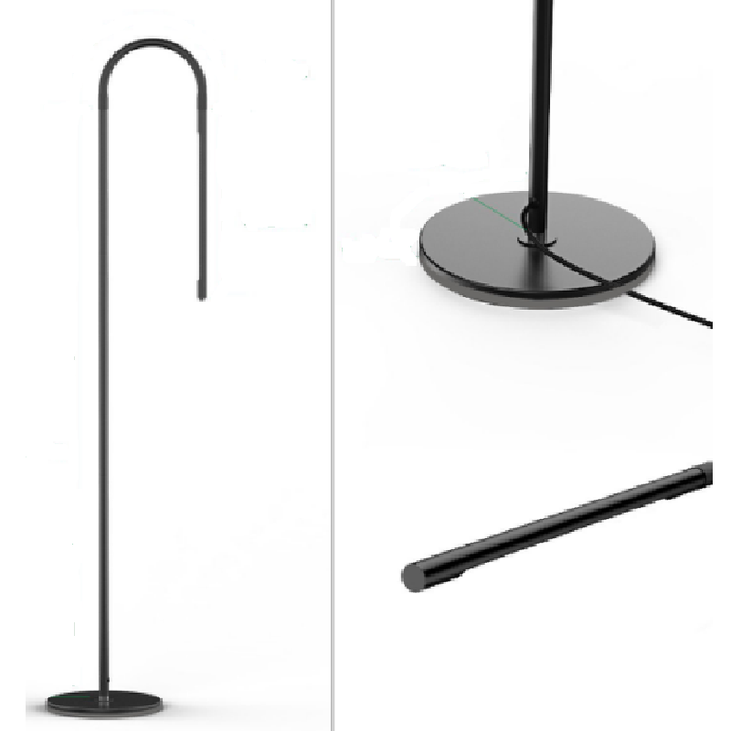 5118 Moderne boligstue dekorationslampe med sort metal- og gulvlampe