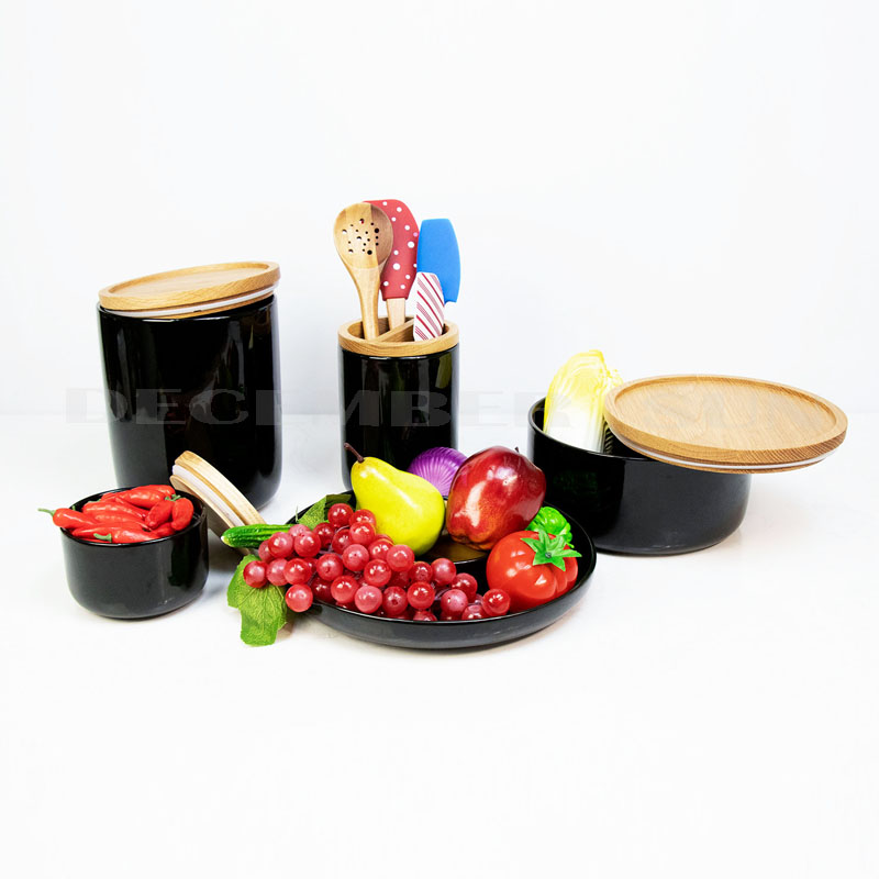 Engroshandel med sort keramik med køkkentilbehør