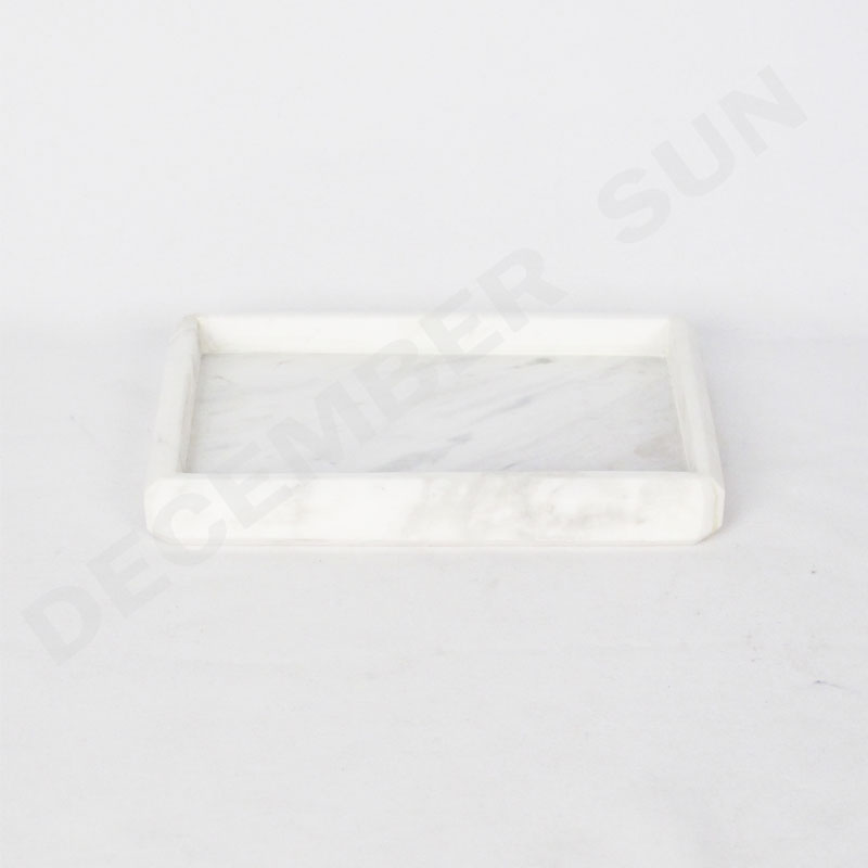 Håndlavet serveringsbakke i hvid marmor