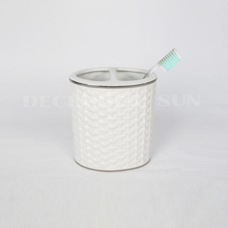 2020 Bedste pris hvid porcelæn bambus vævning badeværelse sæt tilbehør