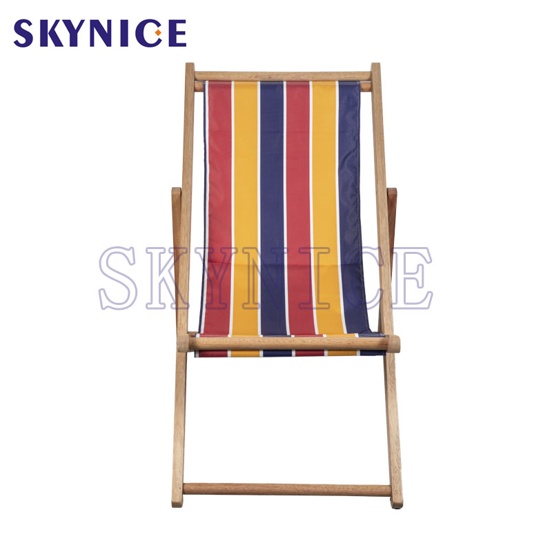 Justerbar recforeting Wooden Beach Sling Canvas Formand