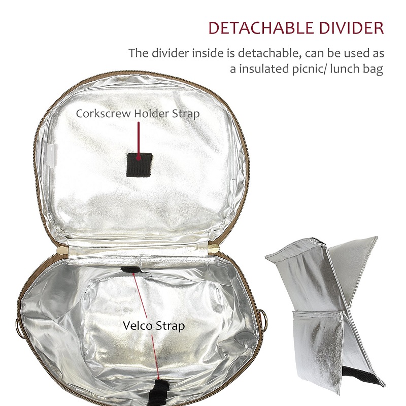 SGC31 Bærbar 4-flaske vinbærer tote-taske Vandtæt aluminiumsfolie isoleret tote Picnic Frokostpose Udendørs vinbeskytter Køleposer til flasker
