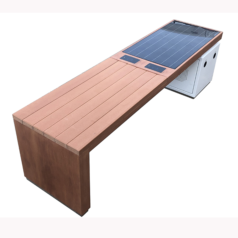 Solar Powered Phone Charging WiFi Access Outgoor Furniture Smart Bench