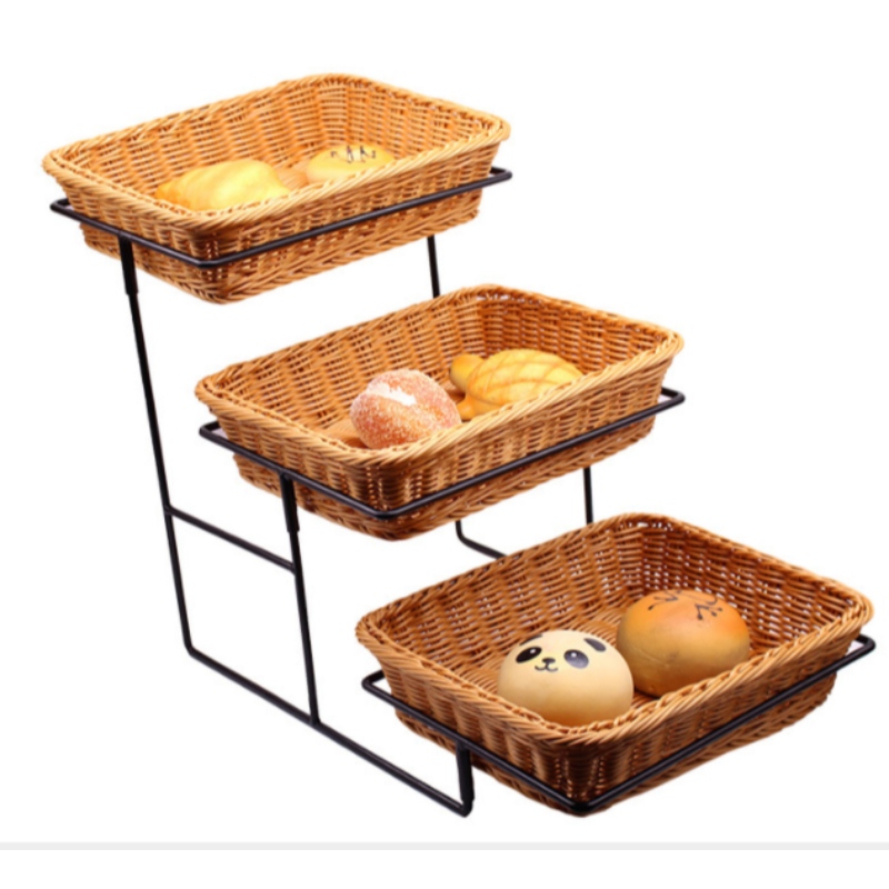 PP Rattan Display Rack with Tray