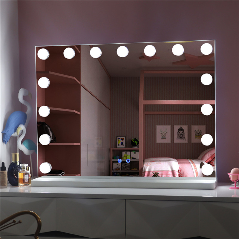 Stor desktop Hollywood Makeup Vanity Mirror med pærer Led oplyst Makeup Dressing Mirror