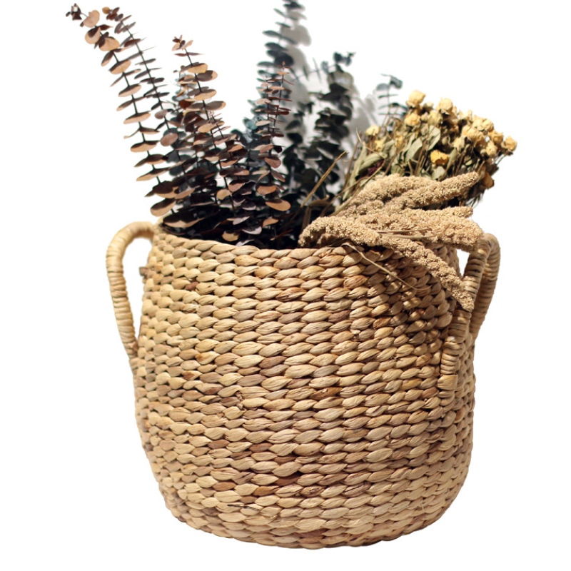 Halmvævet opbevaringskurv