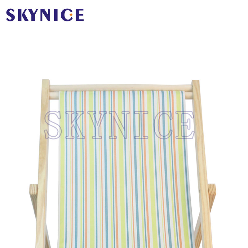 Folding Wood Beach Sling Deck Stol