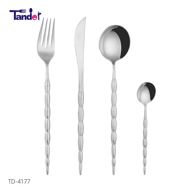 tander ny europæisk stil rustfrit stål Hjem varer Flatoware Metal inox bestik sæt