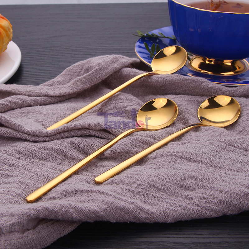 varmt salg rustfrit stål lille guld is ske ske kaffeske