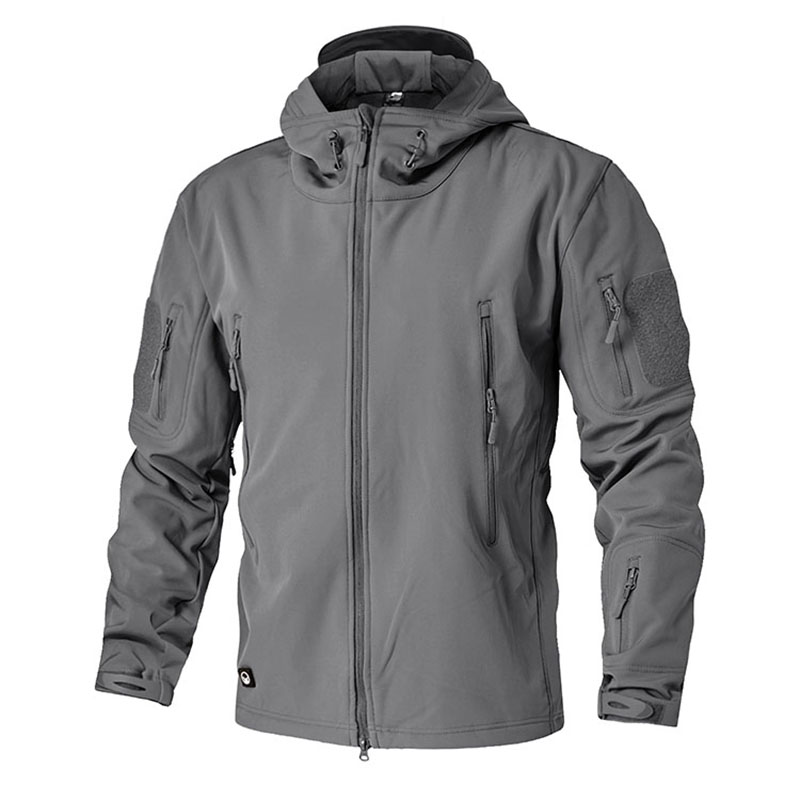 Special Militær Mænd Taktisk Jacket Army Softshell Vandsikret Jacket Coat med Hood Khaki