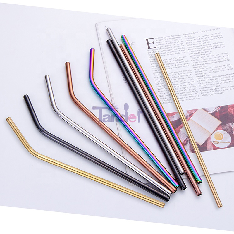 Engroskundet økovenligt, inox genanvendeligt, glashalm af rustfrit stål med pensel