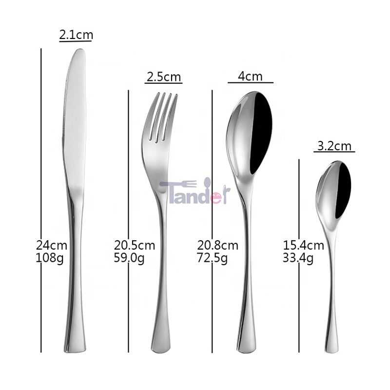 Engroshandel Silver Silver Silver 18/8 Golden Western Custom Logo Flatware Stainless Steel Metal Hotel Restaurant Cutler Set