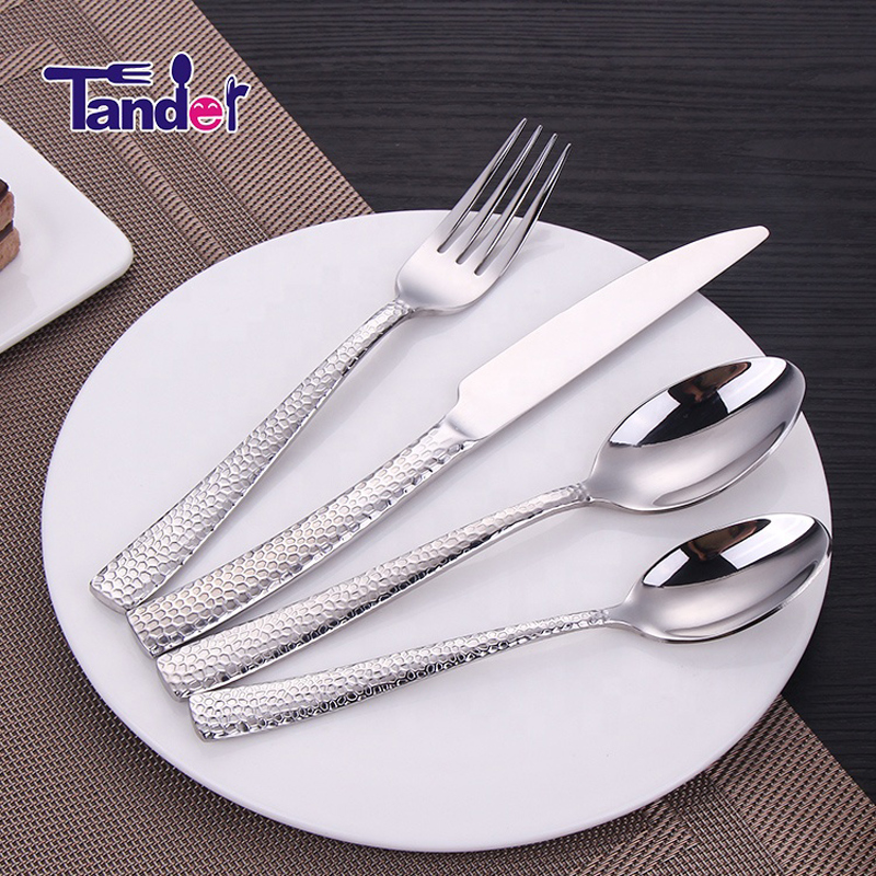 Spejl sølv unikt stil økovenlig, skinnende, rustfrit stål sæt fladware