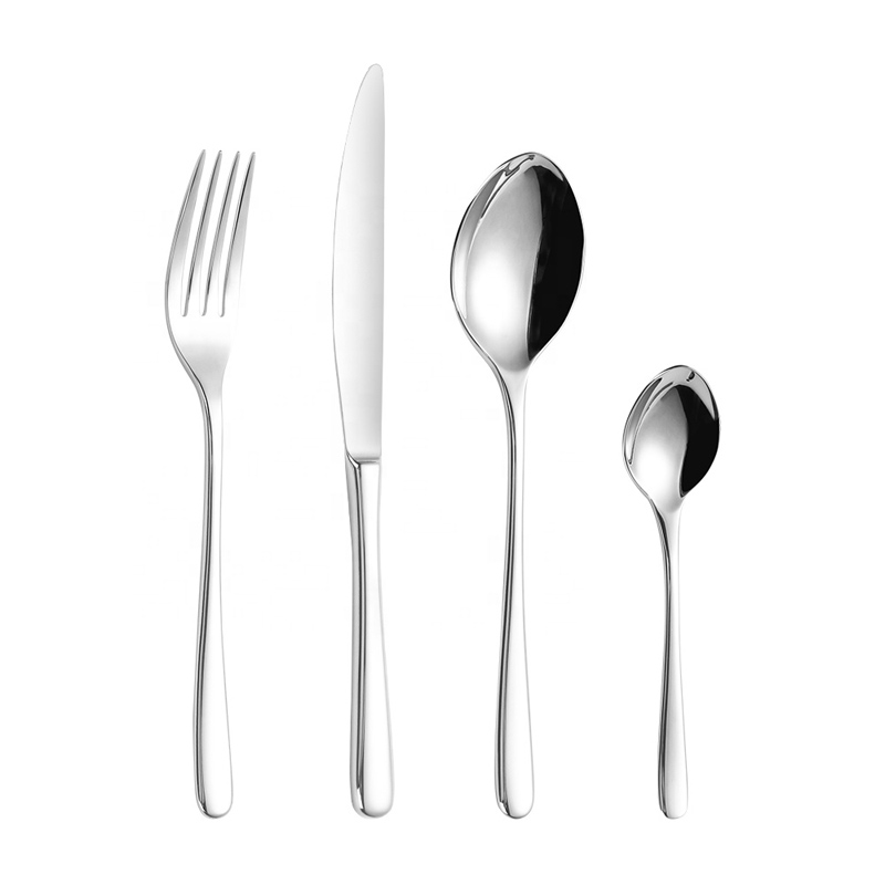 Moderne Silver Stainless Steel High Quality Silverware Reable Cutlely Brud Flatware Set