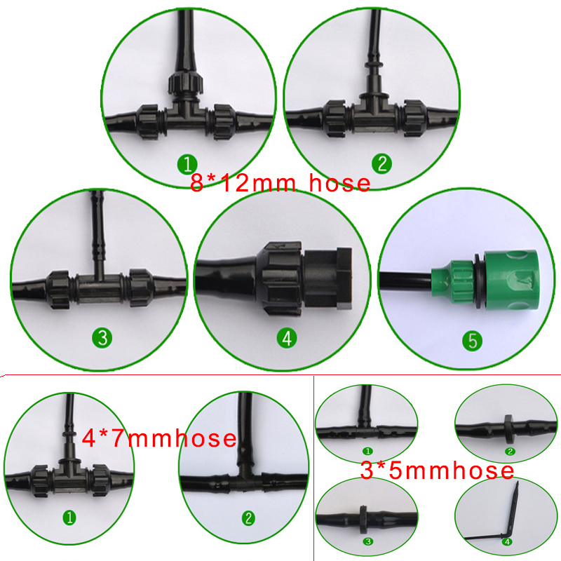 solsystem til kunstvanding 4*7mm udvidelse PVC slange Mikro Spinkler Tubing Assembolis