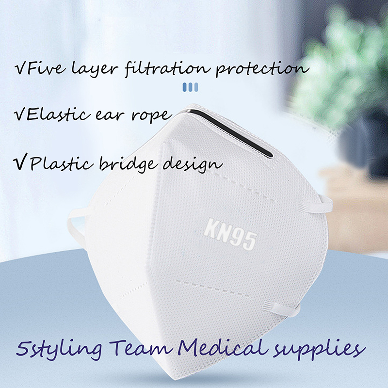 Engangs nonwoven KN95 foldet halv ansigtsmaske til selvbrug
