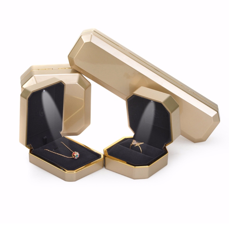 FL-PA0006 plastik smykkeskrin med LED-lys