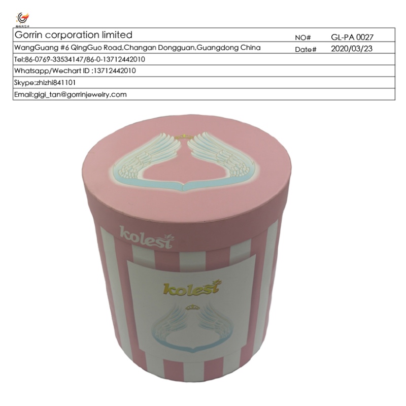 GL_PA0027 tønde blomster runde papirboks rør boks til kjole til børn