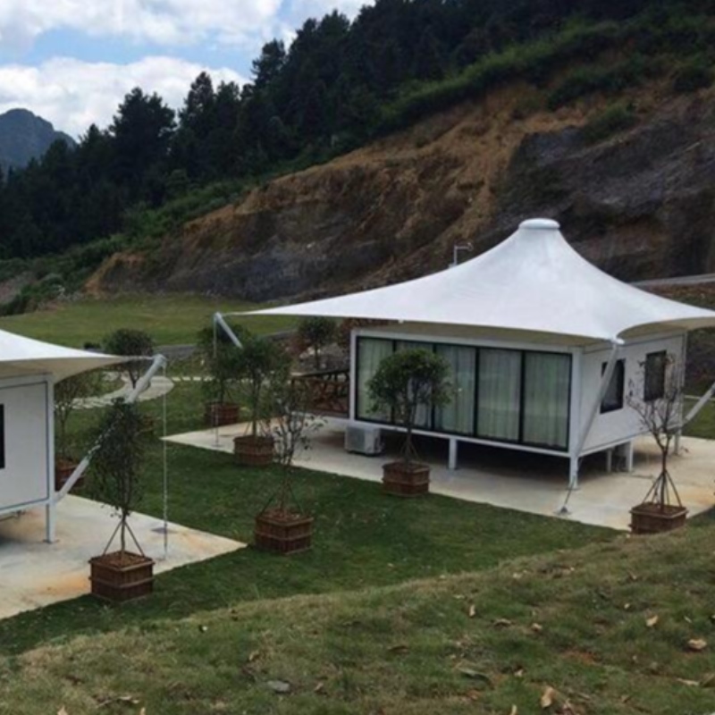Udendørs stålramme Luksus resorts telte med hotel korrosionsbehandling