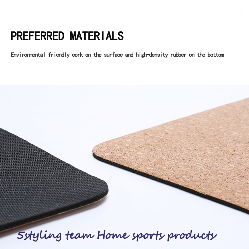 Engros tilpasset kork yogamåtte skridsikker udskrivning miljøbeskyttelse kork Natural Rubber Yoga Mat personlig tilpasset tilpasning