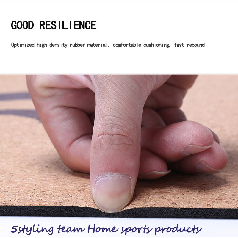 Engros tilpasset kork yogamåtte skridsikker udskrivning miljøbeskyttelse kork Natural Rubber Yoga Mat personlig tilpasset tilpasning