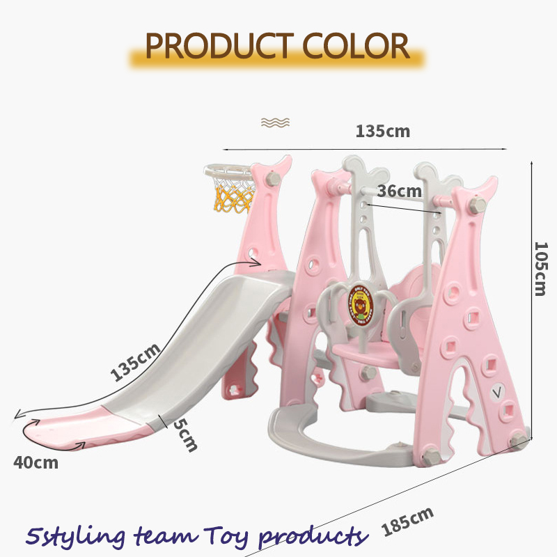 Børns lysbillede og svingkombination indendørs lille forlystelsespark tre i en børnehave børnes glideskydning