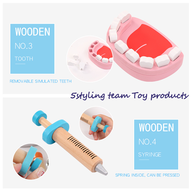 Tøjposesimulering bærbar læge sygeplejerske simulering af rollen spiller spillet til et huseksperter trælegetøj