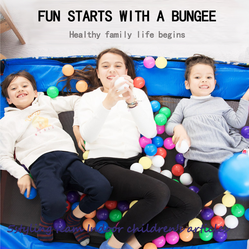 Amerikansk swing-trampolin børnehjem børns indendørs trampolin med beskyttelsesnet