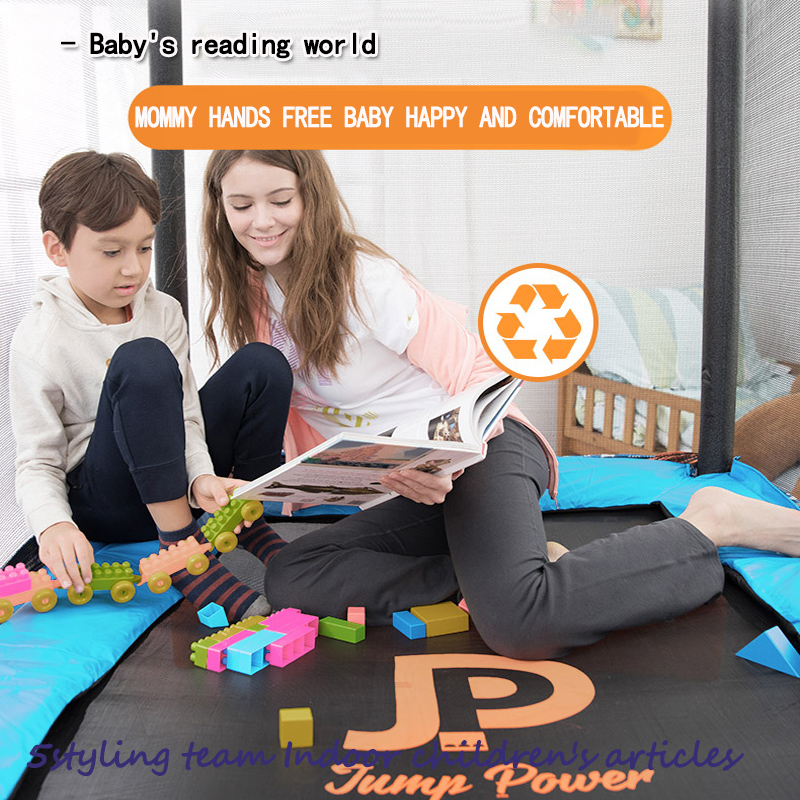 Amerikansk swing-trampolin børnehjem børns indendørs trampolin med beskyttelsesnet