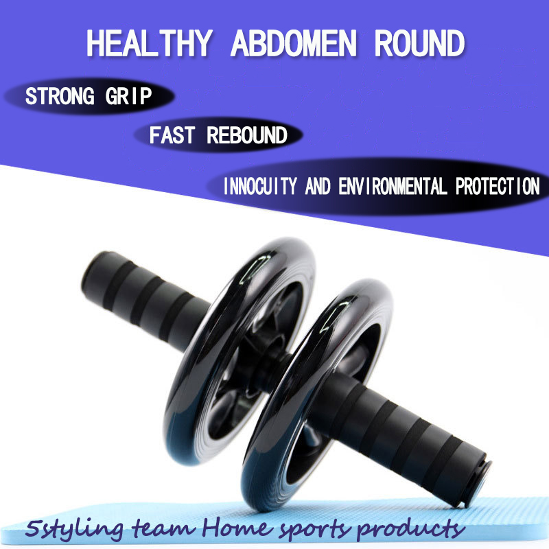 Nyt abdominalt hjul, sundt abdominalt hjul, dobbelt hjul, stum, lille rulle, indendørs fitnessudstyr, manicure line motion, slankning