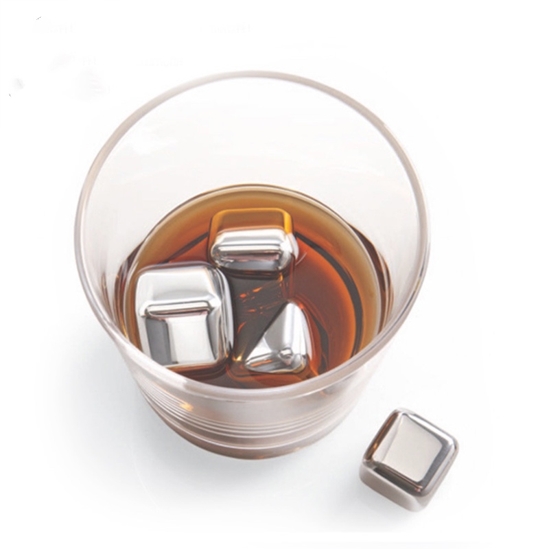HOT sælger Square 27mm 8pcs sæt Stainless Steel Whisky Stones isterning