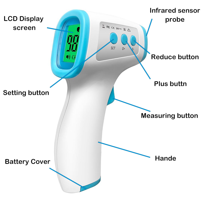Håndholdt nøjagtig temperaturpistol Ikke-kontakt digitalt infrarødt termometer