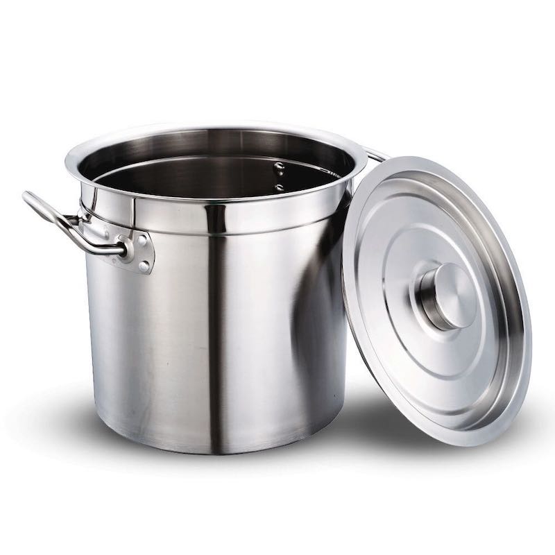 gryderet med dæklåg af rustfrit stål