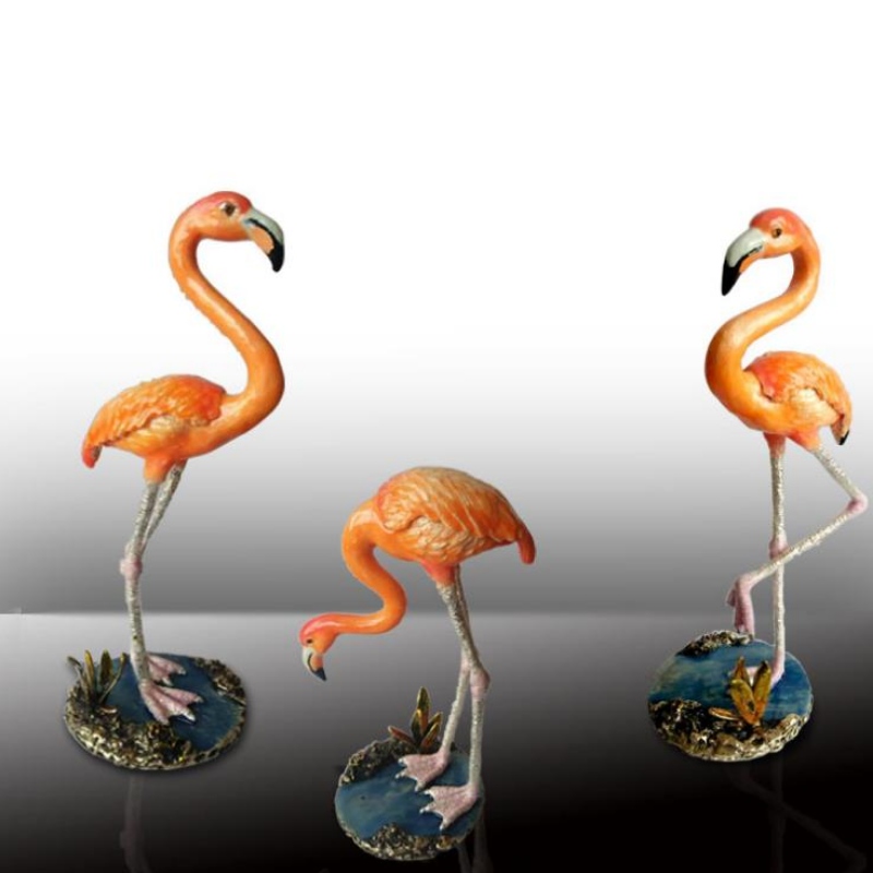 Flamingo kreativ nordisk matemaljefarve, smykker, smykkeskrin, metalplader, harpiks
